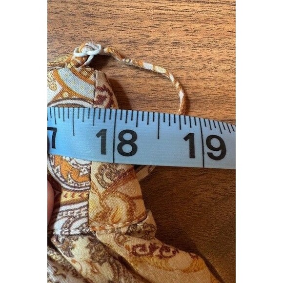 H&M Womens Orange Sleeveless Tank Top Cami Flowy Paisley Top Shirt‎ Sz 8 MED - Picture 9 of 12